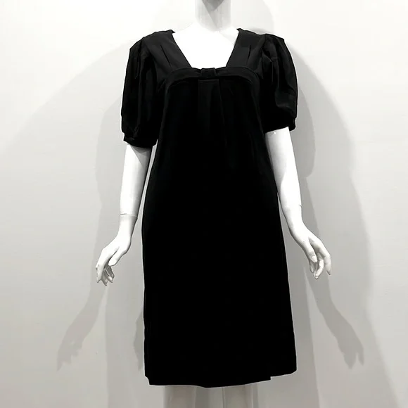 COUNTRY ROAD 100% Merino Wool. Black Midi Dress, Short Sleeve, Relax Fit - Picture 1 of 7